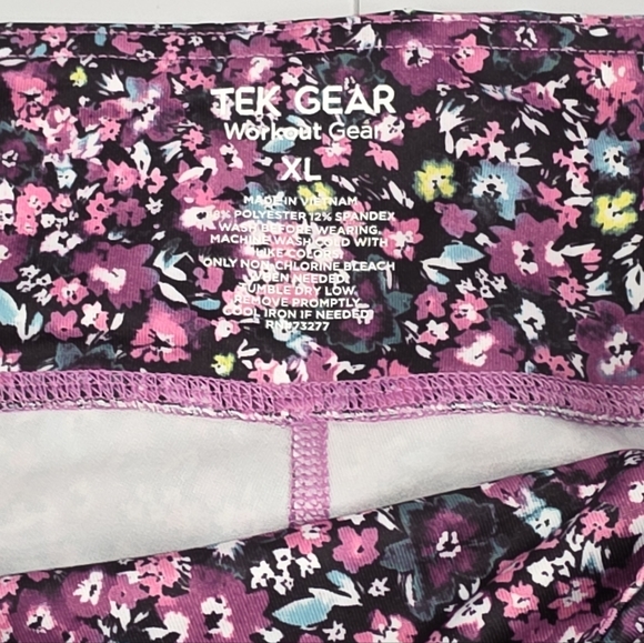 Tek Gear Workout Gear Women's Floral Pink Leggings Crop Size XL AE-2282 - Picture 9 of 14